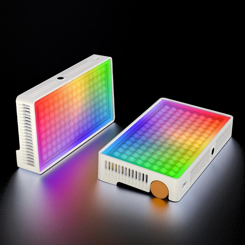 Metallic LED Selfie Light, Portable RGB Video Light, Camera Fill Light, Rechargeable Dimmable Panel Lamp with Clip, Lights for Iphone, Selfie Accessories